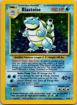Blastoise 002/102 - Base Set Pokemon TCG Holo MP - Image 1