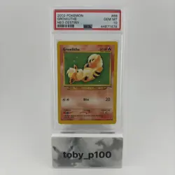 Pokemon Growlithe 68/106 86 Neo Destiny TCG #68 2002 - POP 30 - PSA 10 - Image 1