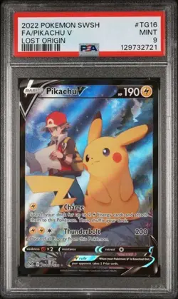 Pikachu V PSA 9 TG16/TG30 Swsh11: Lost Origin Trainer Gallery Pokemon TCG Holo - Image 1