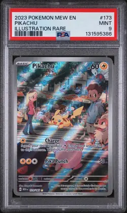 Pokemon 2023 Mew En-151 Illustration Rare #173 Pikachu PSA 9 - Image 1