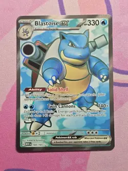 Pokemon TCG Blastoise EX 184/165 Scarlet & Violet Full Art Holo Ultra Rare NM - Image 1
