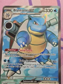 Pokemon TCG Blastoise EX 184/165 Scarlet & Violet Full Art Holo Ultra Rare NM - Image 2