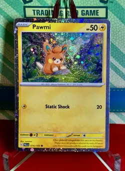 Pokemon Pawmi TCG Paldea Evolved Card 074/193 Cosmos Holo 🌀BIG SWIRL!🌀 NM - Image 2