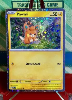 Pokemon Pawmi TCG Paldea Evolved Card 074/193 Cosmos Holo 🌀BIG SWIRL!🌀 NM - Image 3