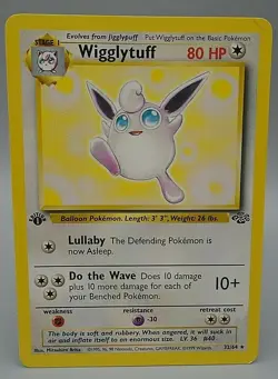 Pokemon Card Wigglytuff 1st Edition Jungle Set Non Holo 32/64 1999 Wizards - Image 1