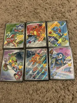 First Partner Illustration Pokemon Cards Gen 1 And Gen 4 - Image 1