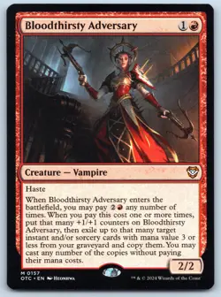 Bloodthirsty Adversary - Commander: Outlaws of Thunder Junction - MTG - Near Min - Image 1