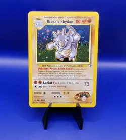 Brock's Rhydon 2/132 Holo Rare Gym Heroes Pokemon Card 1999-2000 TCG WOTC NM - Image 1
