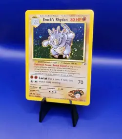 Brock's Rhydon 2/132 Holo Rare Gym Heroes Pokemon Card 1999-2000 TCG WOTC NM - Image 2