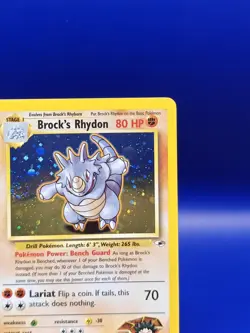 Brock's Rhydon 2/132 Holo Rare Gym Heroes Pokemon Card 1999-2000 TCG WOTC NM - Image 5