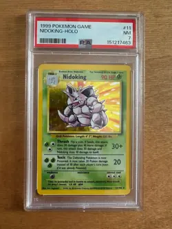 Pokemon TCG Nidoking Base Set 11/102 Holo PSA 7 - Image 1