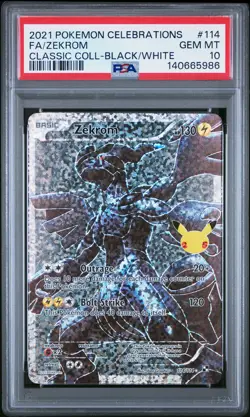 2021 POKEMON CELEBRATIONS CLASSIC COLLECTION #114 FULL ART/ZEKROM PSA 10 - Image 1