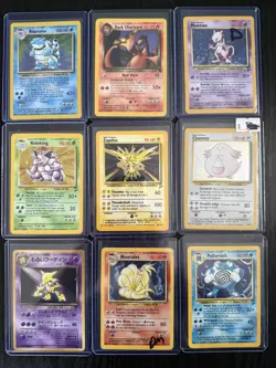 Pokemon TCG Vintage WOTC 9 Holo Rare Lot Base Set Blastoise Charizard Mewtwo - Image 1