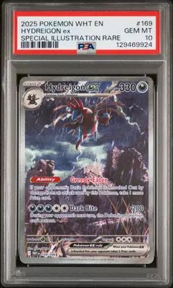2025 POKEMON WHT EN-WHITE FLARE SPECIAL ILLUSTRATION RARE HYDREIGON EX PSA 10 - Image 1
