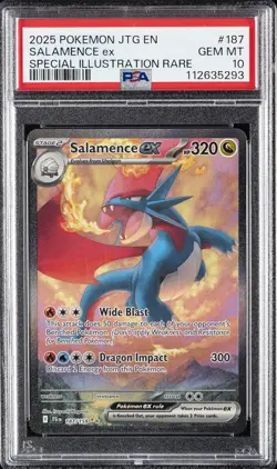 2025 POKEMON JTG EN-JOURNEY TOGETHER #187 SALAMENCE EX PSA 10 - Image 1