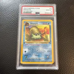 Omanyte 52/62 Fossil Set 1st Edition PSA 10 - Image 1
