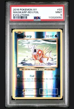 Pokemon Magikarp Evolutions Reverse Holo 33/108 PSA 9 2016 English - Image 1