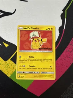 Ash's Pikachu - SM109 Black Star Promo Pokemon - NM/LP - Image 1