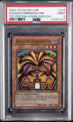 YU-GI-OH! LOB-LEGEND OF BLUE EYES WHITE DRAGON EXODIA THE FORBIDDEN ONE PSA 9 - Image 1