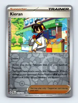 Kieran - 113/131 SV: Prismatic Evolutions Reverse Holo Near Mint Pokemon Card - Image 1