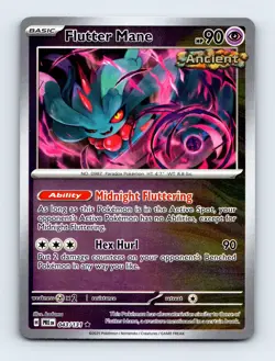 Flutter Mane 043/131 SV: Prismatic Evolutions Reverse Holo Near Mint Pokemon Car - Image 1