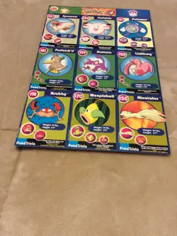 1999 Nintendo Pokemon Uncut Sheet Master Trainer #9 Burger King Promo - Image 2