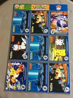 1999 Nintendo Pokemon Uncut Sheet Master Trainer #16 Burger King Promo - Image 1