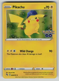 Pikachu 028/078 Holo Rare Pokemon GO Pokemon LP - Image 1