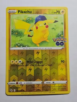 Pikachu 028/078 Holo Rare Pokemon GO Pokemon Reverse Holo NM - Image 1