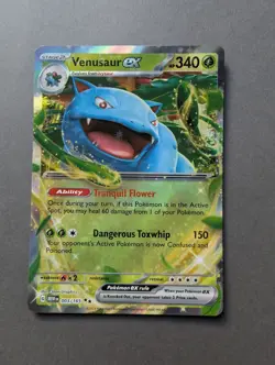 Venusaur ex 003/165 Pokemon TCG 151 Double Holo Rare English - Image 1