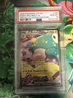 2025 Pokemon Journey Together #183 Iono's Bellibolt ex Gem Mint PSA 10 - Image 1