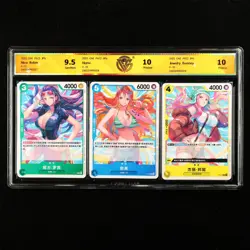 CCG 9.5/10 2025 One Piece CHN Nico Robin&Nami&Jewelry Bonney P-111~113 P 3PCS - Image 1