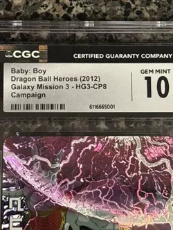 2012 Baby Boy HG3-CP8 Super Dragon Ball Heroes Card SDBH CGC 10 - Image 3