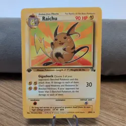 Pokemon TCG Raichu 1st Edition Fossil Non-Holo Card 29/62 - Image 1