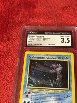 Cgc 3.5 German Shining Gyarados Neo Revelation 2001 Vintage Wotc Pokemon Card - Image 3