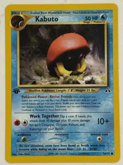 Kabuto 1st Edition Neo Discovery Pokemon TCG WOTC 56/75 Common Vintage NM - Image 2