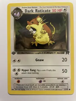 DARK RATICATE - POKEMON - TEAM ROCKET - 1ST EDITION - 51/82 - LP - Image 1
