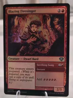 Blazing Firesinger [SOS - 109] - NM [Foil] TCG MTG Secrets Of Strixhaven - Image 1