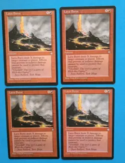 Magic the Gathering MTG Ice Age LAVA BURST X 4 LP/EX C 1995 Nice! - Image 1