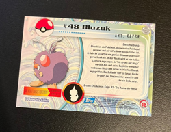 1999 Topps Pokemon Blue Logo TV Animation Edition Bluzuk #48 - Image 2