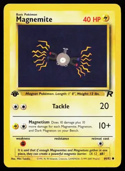 Magnemite 60/82 Common 1st Edition Team Rocket Pokemon Card - Image 1