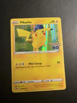 Pokemon TCG Pikachu Pokemon GO 028/078 Holo Rare Card Lp - Image 1
