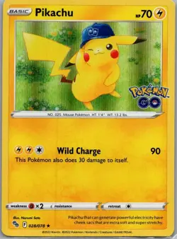 Pikachu 28/78 Pokemon Go Set Holo Rare Pokemon Card TCG 2022 - Image 1