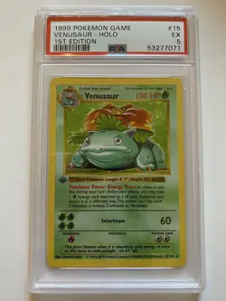 Venusaur 1st / First Edition PSA 5 Pokemon Base Set Shadowless Holo BGS 6 7 8 9 - Image 1