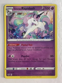 Pokemon TCG Sword & Shield Base Galarian Rapidash 082/202 Near Mint - Image 1