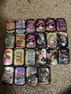Pokemon Collector Mini Tins Assorted Designs for Pokemon TCG Cards (Lot of 22) - Image 1