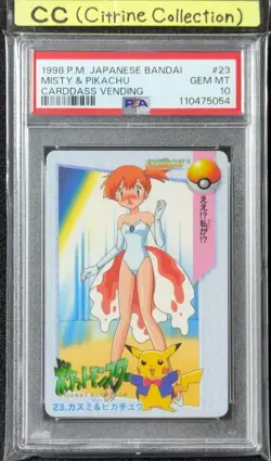 1998 Pokemon Bandai Carddass Misty & Pikachu #23 PSA 10 Gem Mint - Image 1