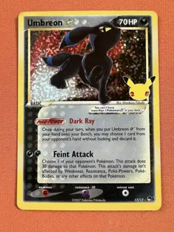 NM-/LP+ Umbreon Gold Star - Celebrations: Classic Collection Pokemon TCG 25th - Image 1