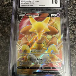 Alakazam V Full Art 172/185 Graded CGC Gem Mint 10 - Pokemon Vivid Voltage - Image 2