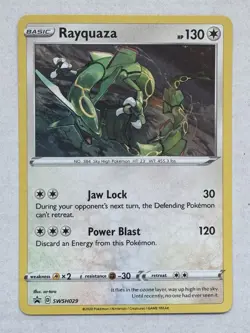 Pokemon TCG Rayquaza SWSH029 Black Star Promo Holo NM - Image 1